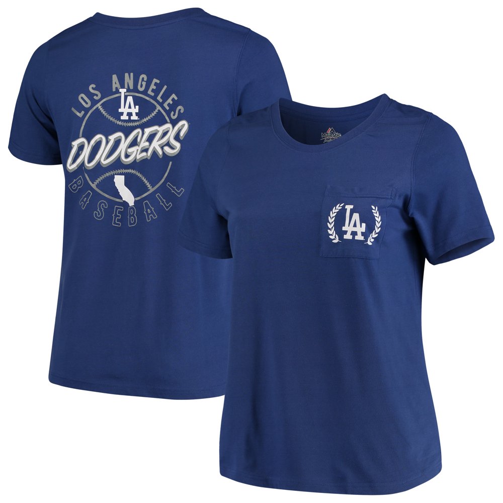 Los Angeles Dodgers Majestic Women's Plus Size Scoop Neck Pocket T