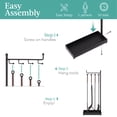 thumbnail image 6 of Best Choice Products 5-Piece Modern Contemporary Indoor Outdoor Antique Fireplace Tool Set w/ Ergonomic Handles - Black, 6 of 7