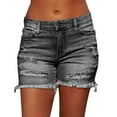 thumbnail image 2 of IDALL Jean Shorts Shorts for Women New Women Summer Short Jeans Denim Female Pockets Wash Denim Shorts Denim Shorts Jorts Women Gray S, 2 of 7