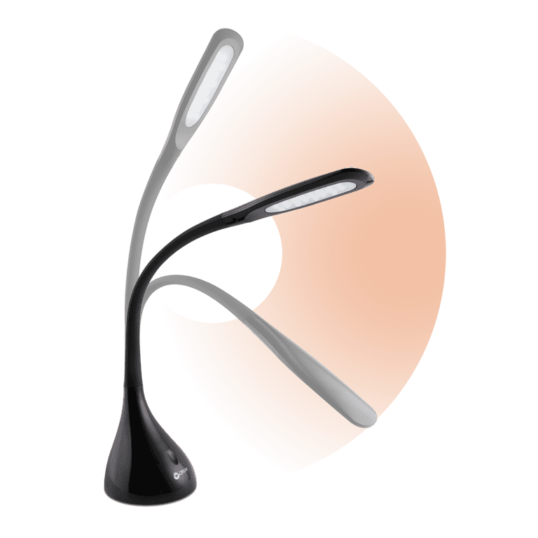 OttLite Creative Curves LED Desk Lamp Table Lamp Task Lamp 4 Brightness Settings Great for Home Office Dorm Sewing Table Black