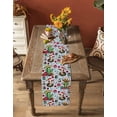 thumbnail image 4 of Table Runners 48 Inches Long Dress Scarves, Christmas Farmhouse Kitchen/Dining Table Runner, Short Coffee Tablerunners, Western Cow Cactus Xmas Balls Botanical Blue 13x48 Inch, 4 of 7