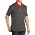 thumbnail image 4 of Mafoose Men's Heather Contender Contrast Polo Graphite Heather/ True Red 4X-Large, 4 of 5