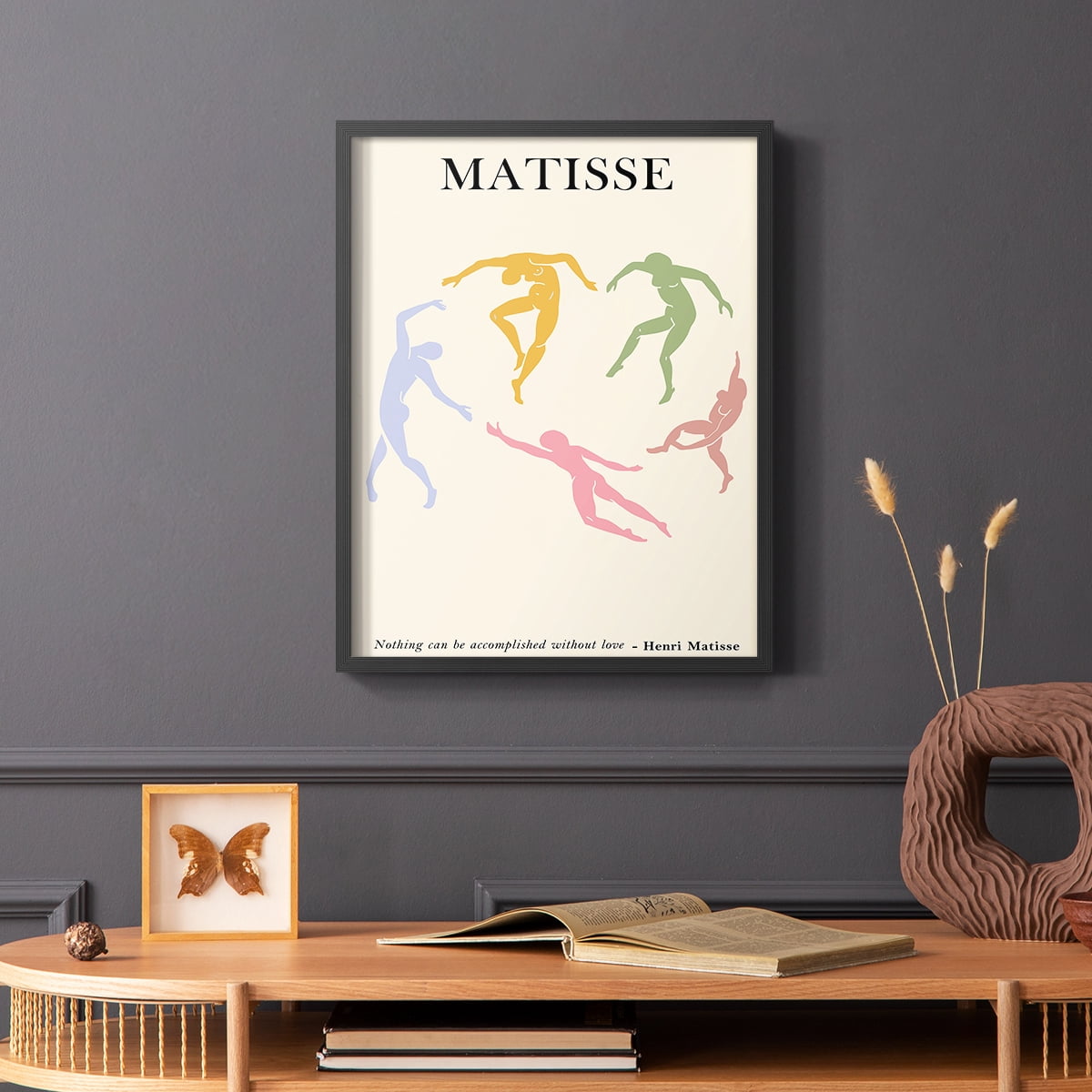 Matisse CDLXXXIII in Black Solid Wood Framed Print No Nail Hanging