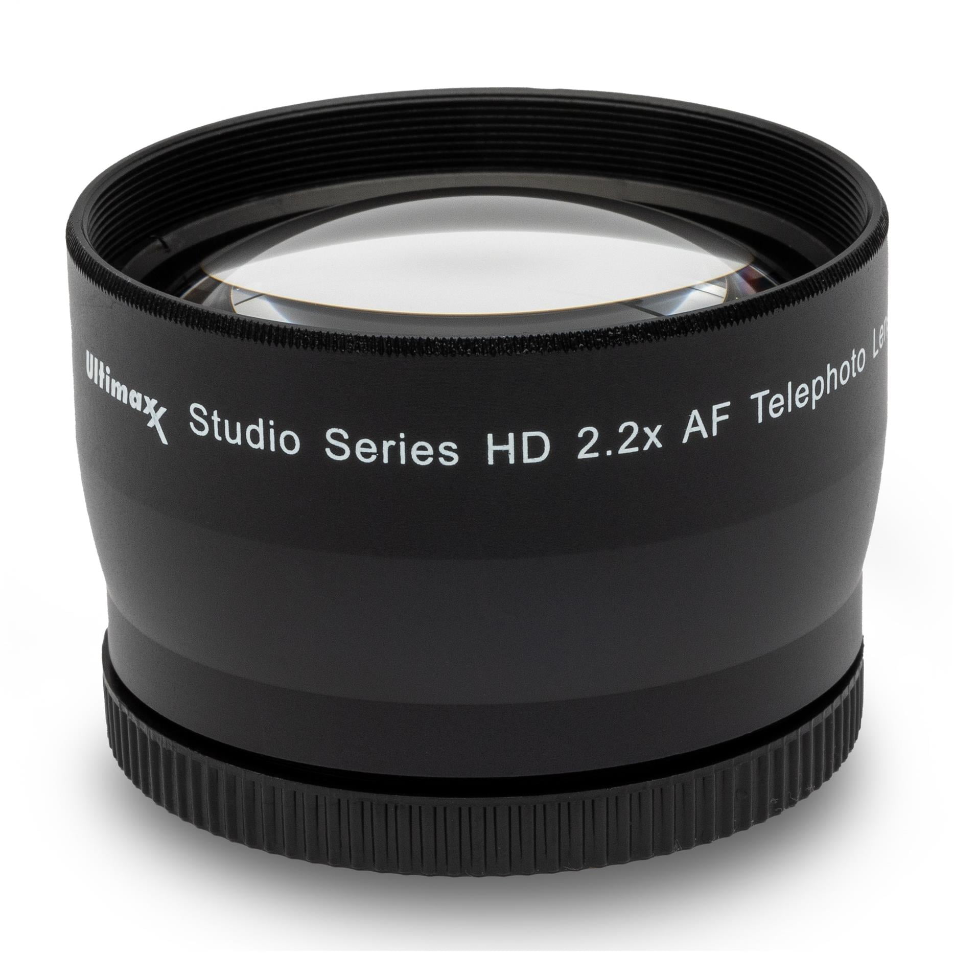 Ultimaxx 2.2x Telephoto HD Lens 52mm AF for DSLR Cameras, with Protective Pouch, Black