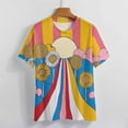 thumbnail image 3 of Nostalgic Vintage Floral Womens Tops Women's Fashion Casual Short Sleeve Flower Print Round Neck Pullover Top Blouse, 3 of 6