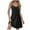 Black, variant on Horkkom Mini Dresses for Women Spaghetti Strap V Neck Summer Dresses Casual Solid Color Vacation Cami Beach Dress