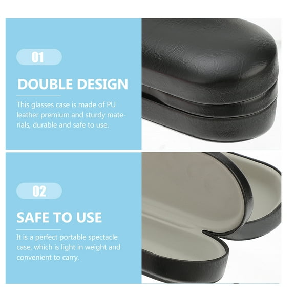 Clispeed Double Use Black PU Glasses Organizer Hard Shell Eyeglass Box