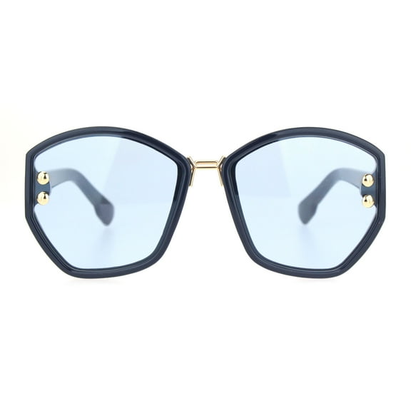 Womens Luxury Fashion 90s Oversize Butterfly Sunglasses Navy Blue