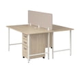 thumbnail image 2 of Hustle 2 Person Computer Desk with Drawers in Natural Elm - Engineered Wood, 2 of 9