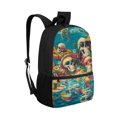 thumbnail image 2 of Uourmeti Polyester School Backpack Travel Daypack With Tropical Beach Skulls Design - Spacious for Student Daily Use and Short Trips, 2 of 6