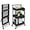 Black, variant on Foldable 3 Tier Metal Utility Rolling Cart, Folding Mobile Multi-Function Storage Trolley Organizer Cart for Home Library Office(Black)