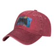 thumbnail image 3 of DouZhe Adjustable Washed Cotton Baseball Cap - Game Controller Gaming Gamepad Prints Vintage Dad Hat Unisex Sports Caps (Red), 3 of 6
