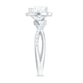 thumbnail image 3 of Rosec Jewels Moissanite Heart Engagement Ring with Halo - Crossover Ring (7 mm, 1 Carat, D-VS1 Quality Certified), 925 Sterling Silver, US 8.50, 3 of 8