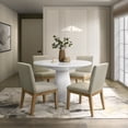 thumbnail image 2 of Roundhill Furniture Rocco 5-Pc 48'' Pedestal Dining Set, Round Pedestal Table with 4 Chairs, 2 of 14