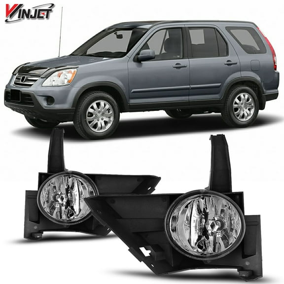 Winjet Halogen Clear Lens Fog Lights Pair Set for 2005-2006 Honda CRV, Wiring Kit and Switch Included