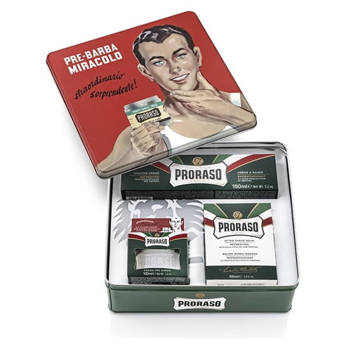 Proraso Kit de afeitado Gino Proraso T.Taio Para todo tipo de barbas y piel, Kit perfecto para el mejor afeitado, Ideal para regalo