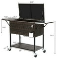 thumbnail image 2 of Dextrus 80 Quart Wicker Rolling Cooler Cart with Bottle Opener Drainage, Portable Patio Cooler Rolling on Wheels, Outdoor Rolling Beverage Cart Drink Cooler for Patio Pool Deck Party Cookouts, 2 of 7