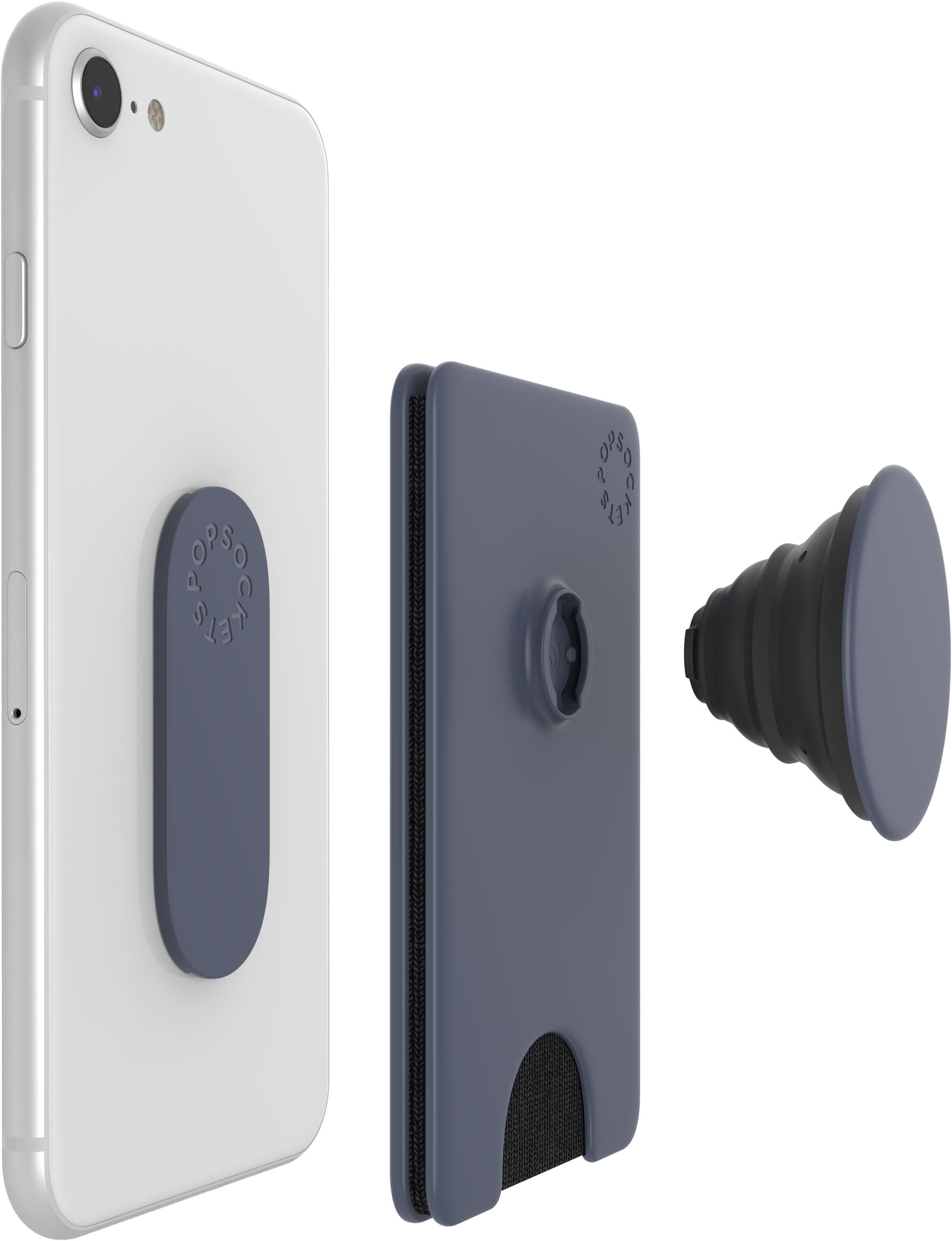 Shadow Blue PopSockets PopWallet con un PopTop Intercambiable Integrado