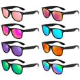 thumbnail image 1 of Paquete de 8 Anteojos de Sol Pibupibu Neon Party con Lentes Espejados Estilo 80s para Adultos, 1 of 6