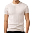 thumbnail image 4 of COSFO Mens Big and Tall T Shirts Knit Summer Short Sleeve Shirt Crew Neck Slim Fit Casual Solid Mens Shirts Xl, 4 of 5