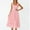 Pink, variant on Lisbinx Semi Formal Dresses for Women Sleeveless Crew Neck Solid Sun Dress Tank Dresse Pleated Design Loose Fit Flowy Maxi Dresses Linen Active for Casual Outings