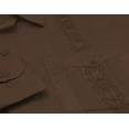 thumbnail image 3 of Men's Guayabera Long Sleeve Button Up Cuban Beach Casual Embroidered Dress Shirt (Brown, S), 3 of 3