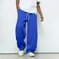 thumbnail image 3 of Men's Cargo Baggy Sweatpants Drawstring Elastic Waist Wide Leg Sweatpants with Pockets, 3 of 4