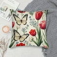thumbnail image 5 of Pioneer Flower And Butterfly Pillow Covers,Pioneer Flower And Butterfly Throw Pillow Covers 24"×24" ,Living Room Sofa Couch Pillow Covers,Decorative Pillow Covers, 5 of 7