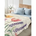 thumbnail image 4 of King Size Flat Sheet Only, Spring Floral Soft Brushed Microfiber Bed Sheets, Summer Colorful Tulip Botanical Vintage Hotel Quality Breathable Bedding Top Sheet, Easy Care, 105"x98", 4 of 9