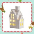 thumbnail image 6 of Porcelain Christmas Village House Ceramic LED Light Up Small Tabletop Figurine Farmhouse Style for Winter Home Decor, 6 of 9