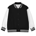 thumbnail image 2 of LYHao Boys Casual Baseball Jacket Kids Sporty Open Front Cardigan Coat With Color Sleeves For Fall And Winter Boys Jacket Coats,Sizes 4-5 Years, 2 of 4