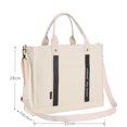 thumbnail image 2 of Bolsos cruzados de lona para mujer, bolso de mano informal de lona con cremallera y bolsillos, bolsos tipo mensajero tipo bandolera, blanco, 2 of 4