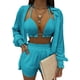 thumbnail image 1 of Txlixc Blusa de cuello de solapa de manga larga + pantalones cortos + chaleco de cuello colgante Txlixc  moda, 1 of 3