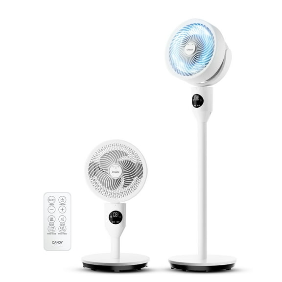 Fan for Bedroom, 90° Oscillating Standing Fan, 25dB Quiet, 8 Speeds, 3 Modes, Remote, Pedestal Fan for Home Office, 3 Heights Adjustable, 12H Timer, Floor Air Circulator