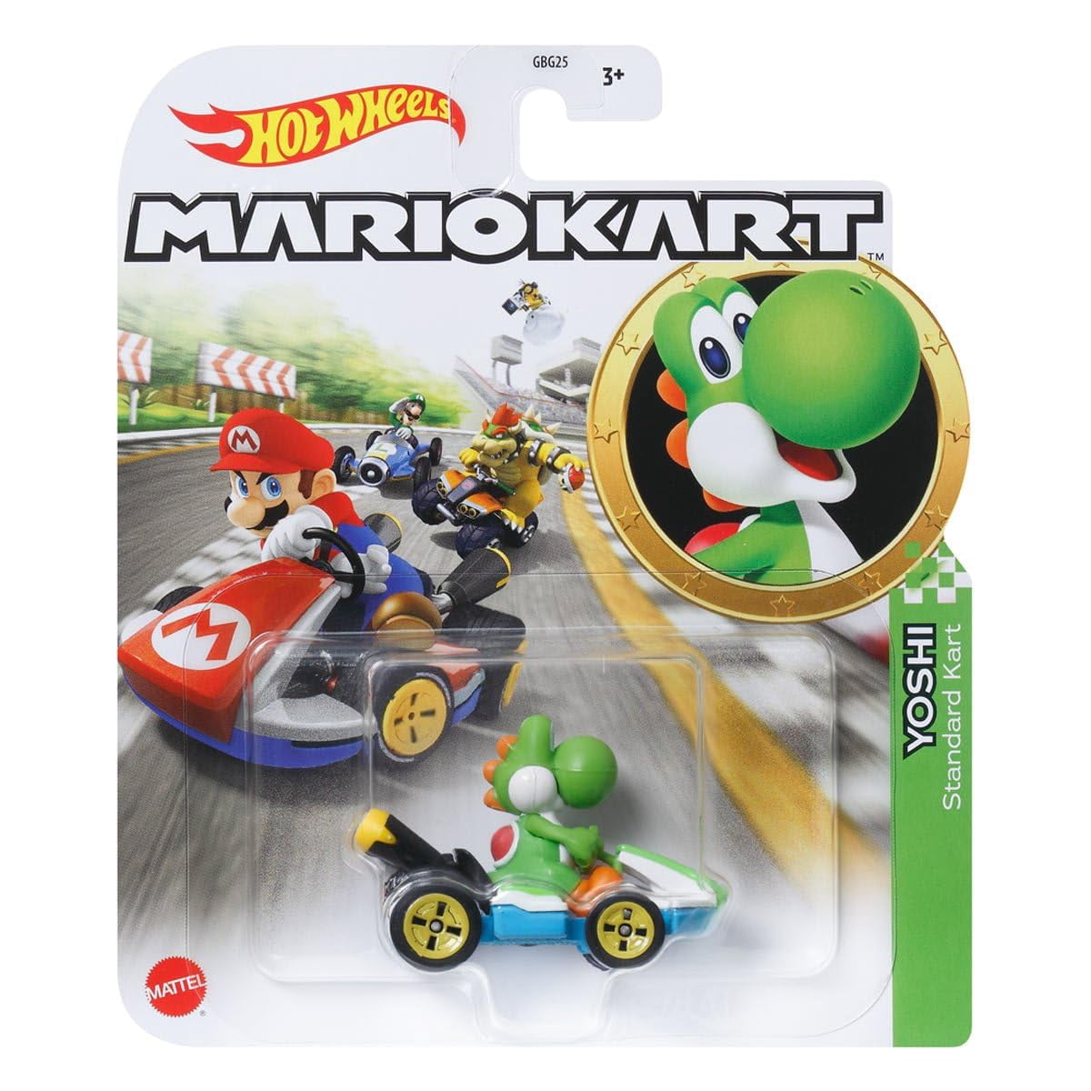 Hot Wheels Mario Kart Die-Cast Character Cars Collection, 8-Pack Set, Nintendo Gaming Characters GBG25-957J