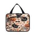 thumbnail image 2 of Travel Toiletry Bag with Metal Hook Large Capacity Cosmetic Bag Toiletry Bags for Travel, Gym, Camping Cat Face and Pumpkin, 2 of 9