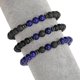 thumbnail image 4 of Pulseras con cuentas para hombre, cuentas de piedra volcánica de roca de Lava mate para mujer, pulsera elástica, joyería de moda, lapislázuli, 4 of 5