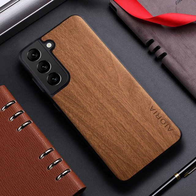Bamboo Wood Pattern Leather Back Cover For Samsung Galaxy S21 S22 S20 Ultra Plus FE Phone Case