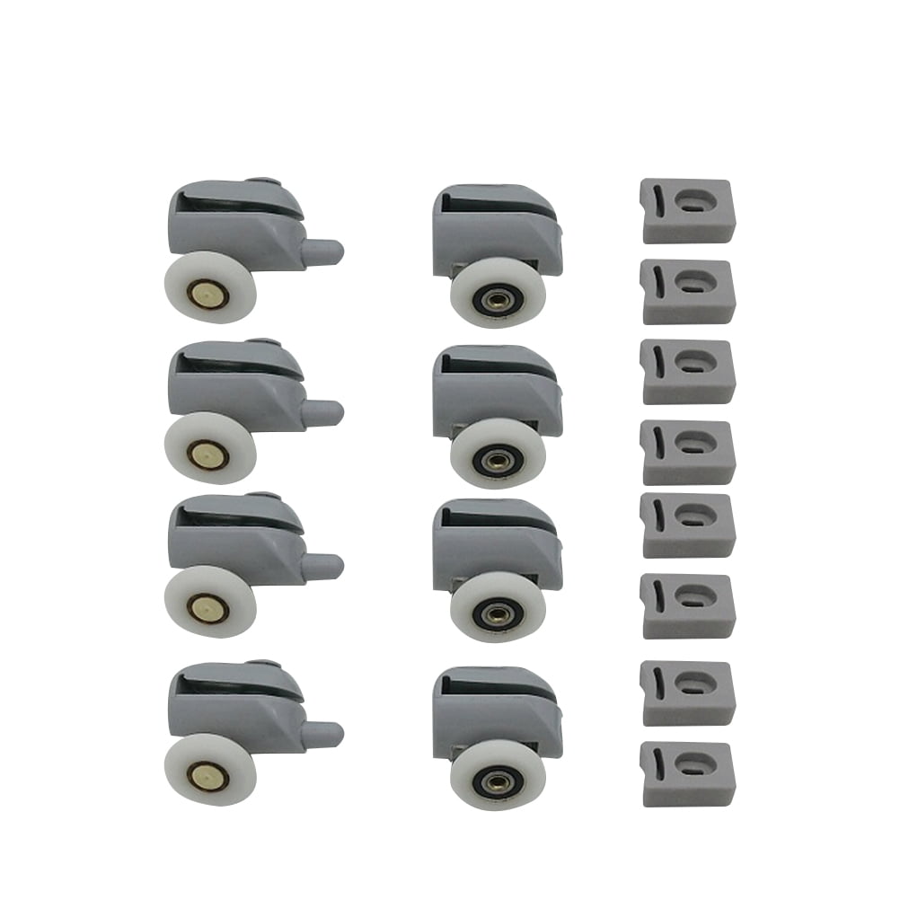 8pcs Plastic Shower Door Rollers Runners Wheels Pulleys Guides Home