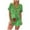 Green, variant on Christmas pajamas Women's Christmas Candy Cane Print Pajama Set With Ruffle And Lace 2 Piece Loungewear