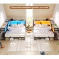 thumbnail image 4 of Full Size Corner Bed Frame with 2 Storage Drawers, Full Platform Bed with LED Light and Charging Station, Corner Bed Frame Daybed for Bedroom, Gray, 4 of 8