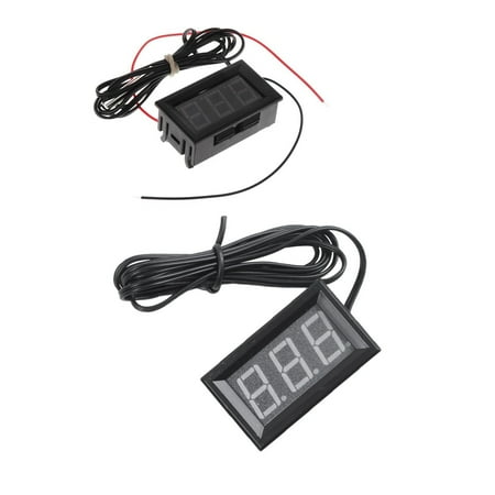 

2Pcs DC 5 - 12 V - 50 - 110 Degree C Digital Thermometer Refrigerator Temperature Detector with Probe - Green & Blue