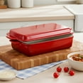 thumbnail image 2 of Hawsaiy Rectangular Enamel Dutch Oven with Ergonomic Binaural Handles, Perfect for All Stovetops and Oven Cooking, Red, 2 of 8