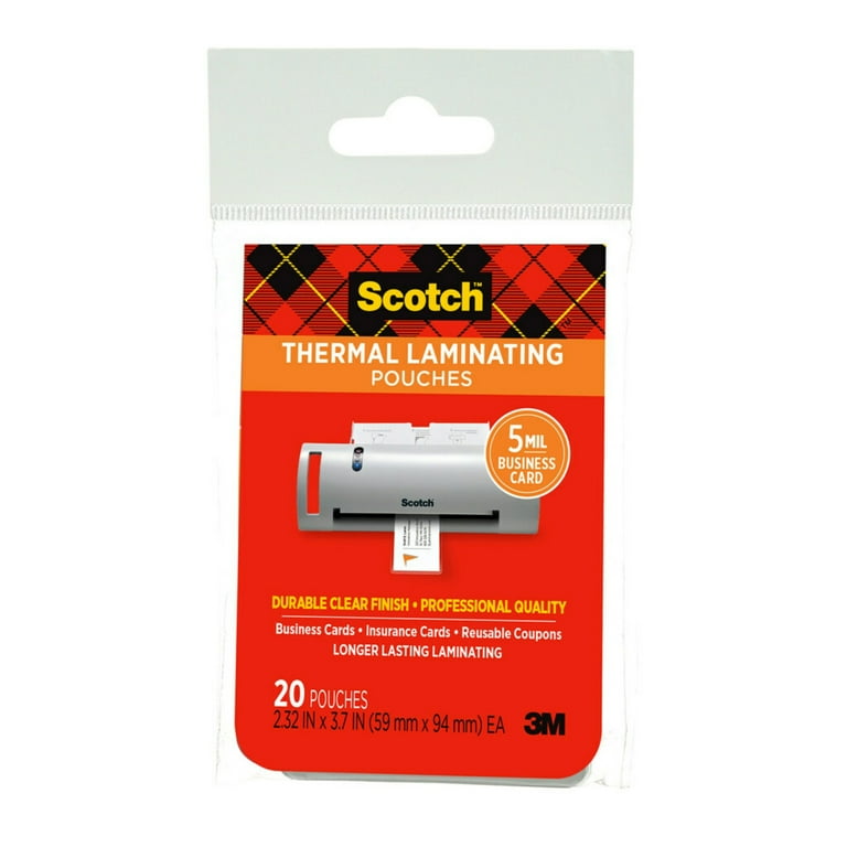 business card laminating sleeves Office Depot Brand Pouches, Size, 5 Mil, 2.56" x 3.75", Pack of 100 : Office Products insurance cards Scotch Ultra-Clear Thermal Laminating Pouches,