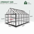 thumbnail image 3 of GAZEBETER 10x14 FT Aluminum Greenhouse for Outdoors,Walk in Greenhouse,Polycarbonate Greenhouse with 4 Roof Vent Windows and Lockable Double Doors for Backyard,Black, 3 of 11