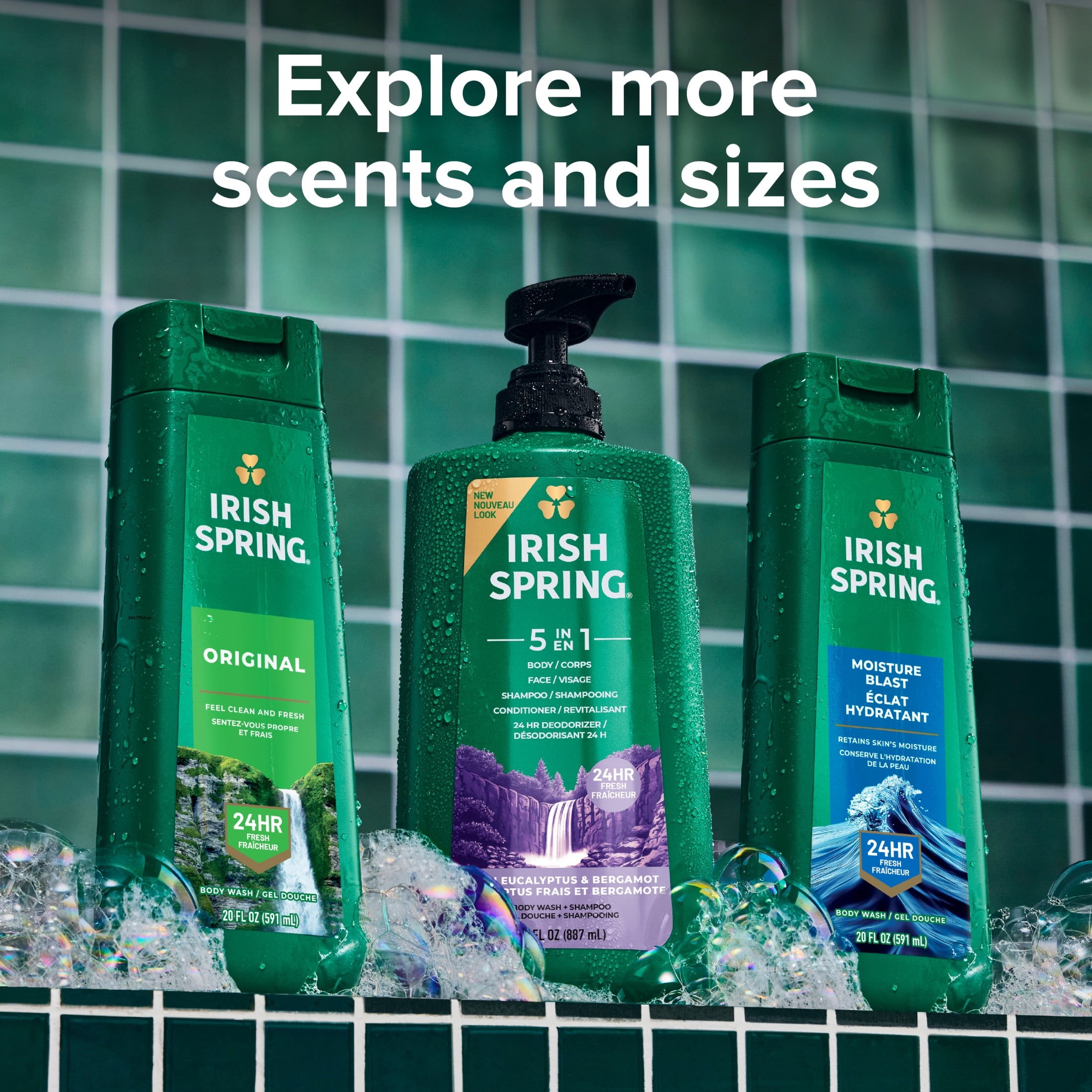 (2 pack) Irish Spring Original Moisturizing Body Wash for Men, 24-Hour Fresh, Face and Body Wash, Men’s Body Wash, Paraben Free, Cool Fresh Scent, 20 fl oz Bottle, 2 pack