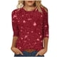 thumbnail image 2 of Tejiojio Women's Sequin Top Round Neck 3/4 Sleeves Sparkly Casual Party Blouse S-2XL, 2 of 5