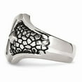 thumbnail image 3 of White Stainless Steel Ring Band Men's Antiqued Cross & Caviar, 3 of 6