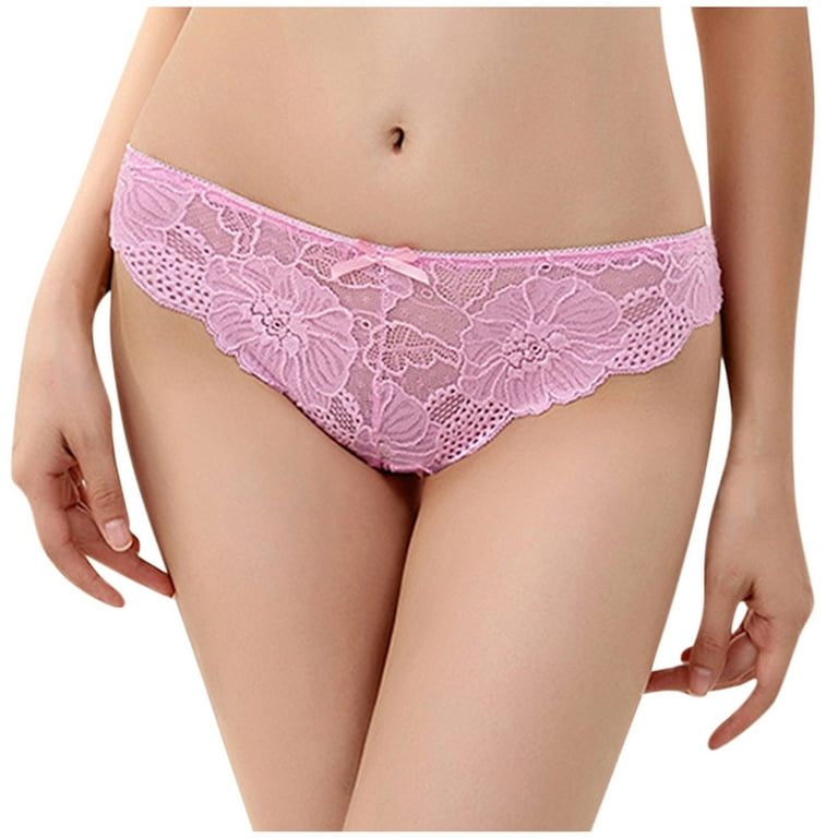 Buy Bleeding Heart Women's Pink Free Size Net Lace Thongs For