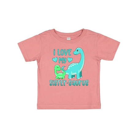 

Inktastic I Love My Sister-saurus Cute Brontosaurus Dinosaur Family Gift Baby Boy or Baby Girl T-Shirt